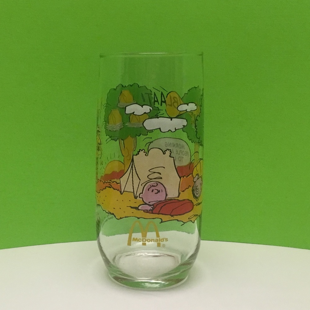 Vintage McDonald’s camp snoopy peanuts collectible glass